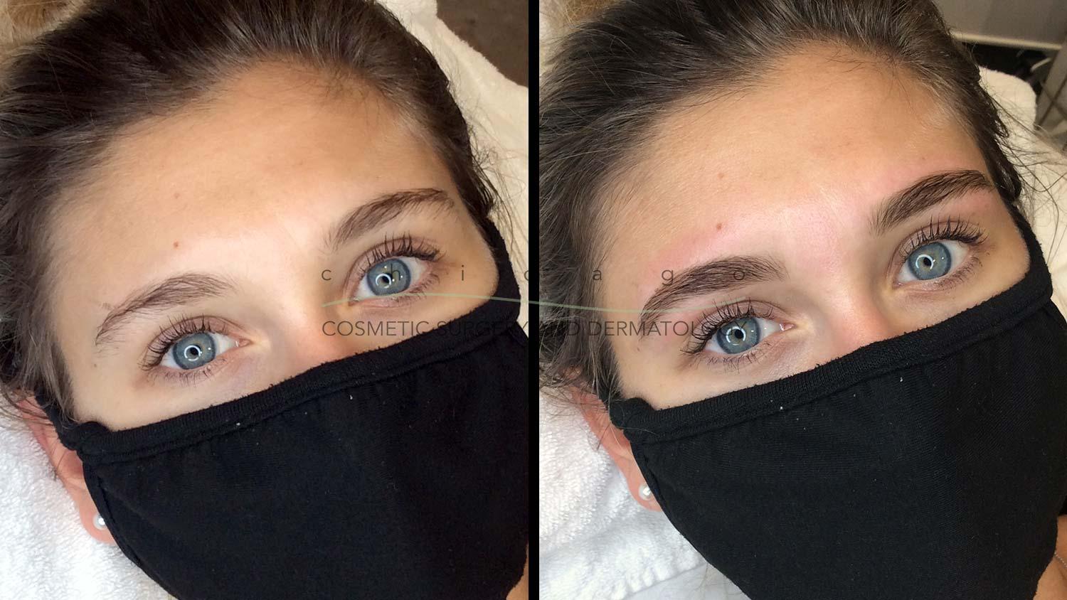 eyebrow wax and tint before and after